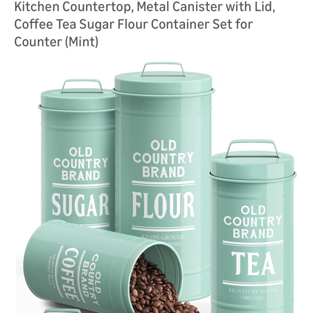 Brand new metal Mint Canister Set for Kitchen